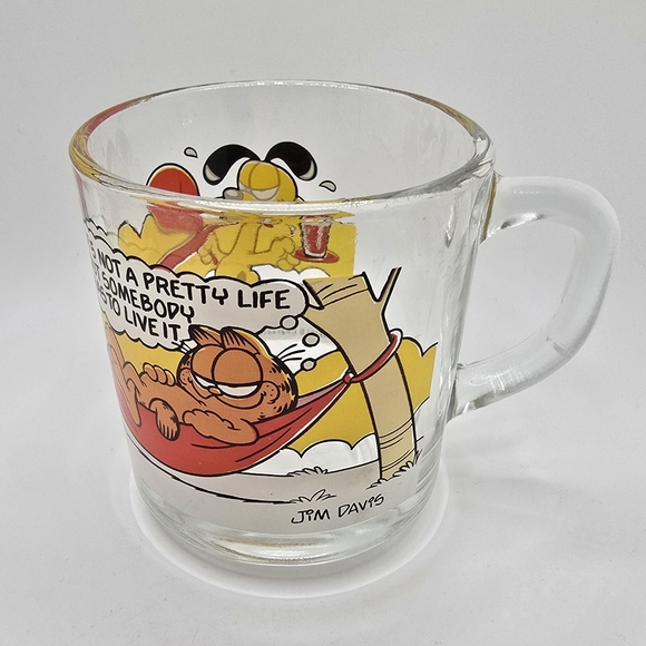 2 Vintage 1978 Glass Garfield Mug Coffee Cup With Odie McDonalds Jim Davis - Picture 9 of 15